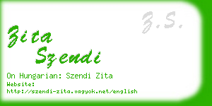 zita szendi business card